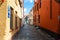 Colourful narrow steet, Brugge, Bruges, Belgium