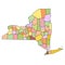 colourful new york counties map. New York - Highly detailed editable political map. blank County map