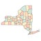 colourful new york counties map. New York - Highly detailed editable political map. blank County map