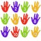 Colourful Numbered Hands