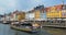 Colourful Nyhavn and Tourist Boat, Copenhagen Denmark