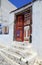 Colourful old door in Santorini