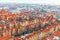 Colourful old european buildings of Gdansk, view from the basilica tower, Poland