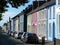 Colourful old houses in Aberaeron street Wales