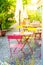 colourful outdoor patio chair