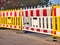 Colourful Parking Barriers With Tow Away Zone Sign