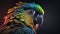 Colourful Parrot Macaw Close Up Portrait. generative ai