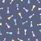 Colourful party hat seamless pattern, on a blue background. Decorative vector design