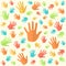 Colourful pastel hands symbolising diversity