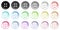 Colourful pastel plastic clothes plastic sewing button on transparent background cutout, PNG file. Many