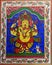 A colourful Pattachitra style painting of Lore Ganesha on canvas