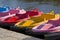 Colourful pedal boats.