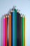 Colourful pencil colours with a white background or School supplies or Drawing supplies or Stationary or Back to school