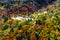 Colourful picture of the Gosaldo village in Belluno, Italy on a clear autumn day