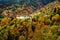 Colourful picture of the Gosaldo village in Belluno, Italy on a clear autumn day