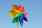 Colourful Pinwheel against blue sky