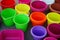 Colourful Plastic Buckets and Pots