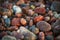 Colourful Polished Beach Pebbles on a Lake Superior Beach.