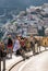 Colourful Positano, the jewel of the Amalfi Coast, with its multicoloured homes and buildings perched on a large hill overlooking