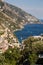 Colourful Positano, the jewel of the Amalfi Coast, with its multicoloured homes and buildings perched on a large hill overlooking