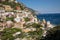 Colourful Positano, the jewel of the Amalfi Coast, with its multicoloured homes and buildings perched on a large hill overlooking