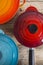 Colourful pots and pans