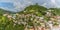 Colourful properties line the hillside above St Georges, Grenada