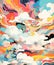 Colourful psychedelic clouds graphics illustration