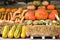 Colourful pumpkins collections on farmers market for sale
