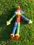 Colourful Rag Doll on Green Grass