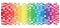 Colourful rainbow made from pixels, vector illustration