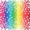 Colourful rainbow made from pixels, vector illustration