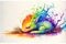 Colourful rainbow sleeping baby dragon watercolor painting animal animals