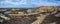 The colourful remains of the former copper mine Parys Mountain near Amlwch on the Isle of Anglesey, Wales, UK