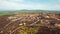 The colourful remains of the former copper mine Parys Mountain near Amlwch on the Isle of Anglesey, Wales, UK