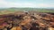 The colourful remains of the former copper mine Parys Mountain near Amlwch on the Isle of Anglesey, Wales, UK