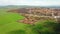 The colourful remains of the former copper mine Parys Mountain near Amlwch on the Isle of Anglesey, Wales, UK