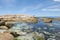 Colourful rocks at Bay of Fire beach Tasmania, Australia