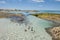 Colourful rocks at beach at Bay of Fire Tasmania