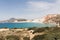 Colourful rocks of Firiplaka beach on Milos island, Greece