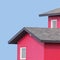 Colourful rooftops and blue sky