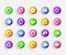 Colourful round vector arrow icons with shadow