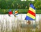 Colourful sail boats on a lake