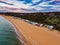 Colourful sheds on the beach on the Mornington Peninsula