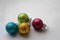 Colourful shiny Christmas baubles