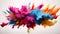 Colourful smoke explosion background, template