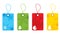 Colourful snowflake christmas tags