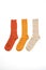 colourful socks on white background