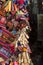 Colourful souvenirs in Witches` Market Mercado de las Brujas in La Paz, Bolivia