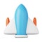 Colourful space rocket high quality 3D render illustration icon.